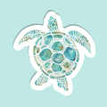 Trevena & Co Sea Turtle Watercolour Vinyl Sticker in Single