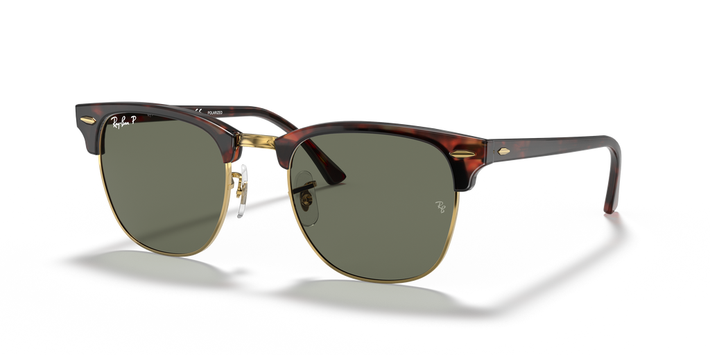 Ray-Ban® CLUBMASTER RED HAVANA G-15 GRE in Tortoise On Gold