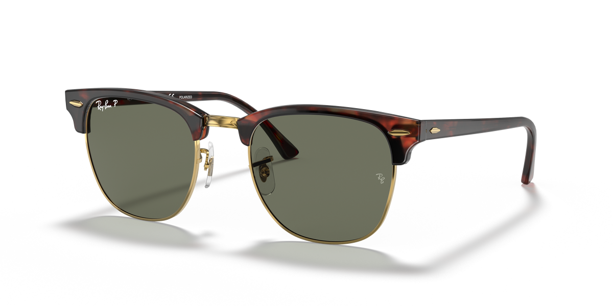 Ray-Ban® CLUBMASTER RED HAVANA G-15 GRE in Tortoise On Gold