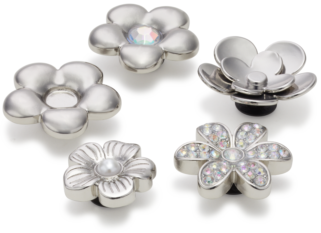 Crocs Monochrome Slvr Flwrs 5 Pack