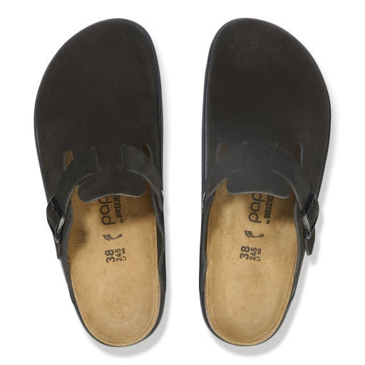 Birkenstock Boston Chunky Black Suede Leather Narrow in Black