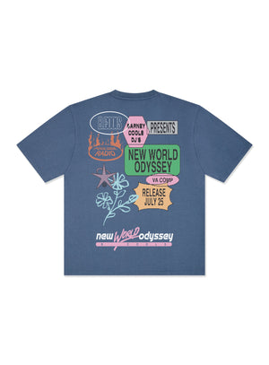 Barney Cools Nwo Tee in Washed Blue