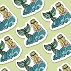 Trevena & Co Mermaid Illustration Vinyl Sticker in Single