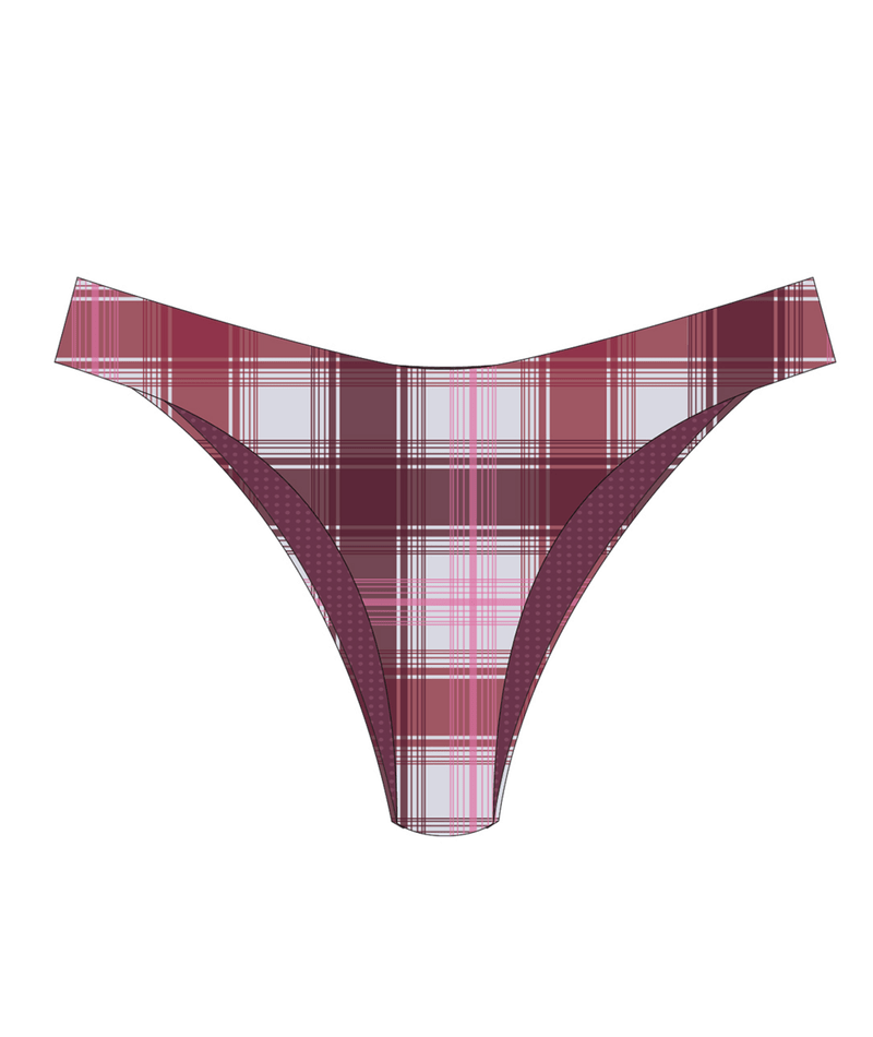 Rip Curl Archive: Plaid Skimpy Bottom in BURGUNDY