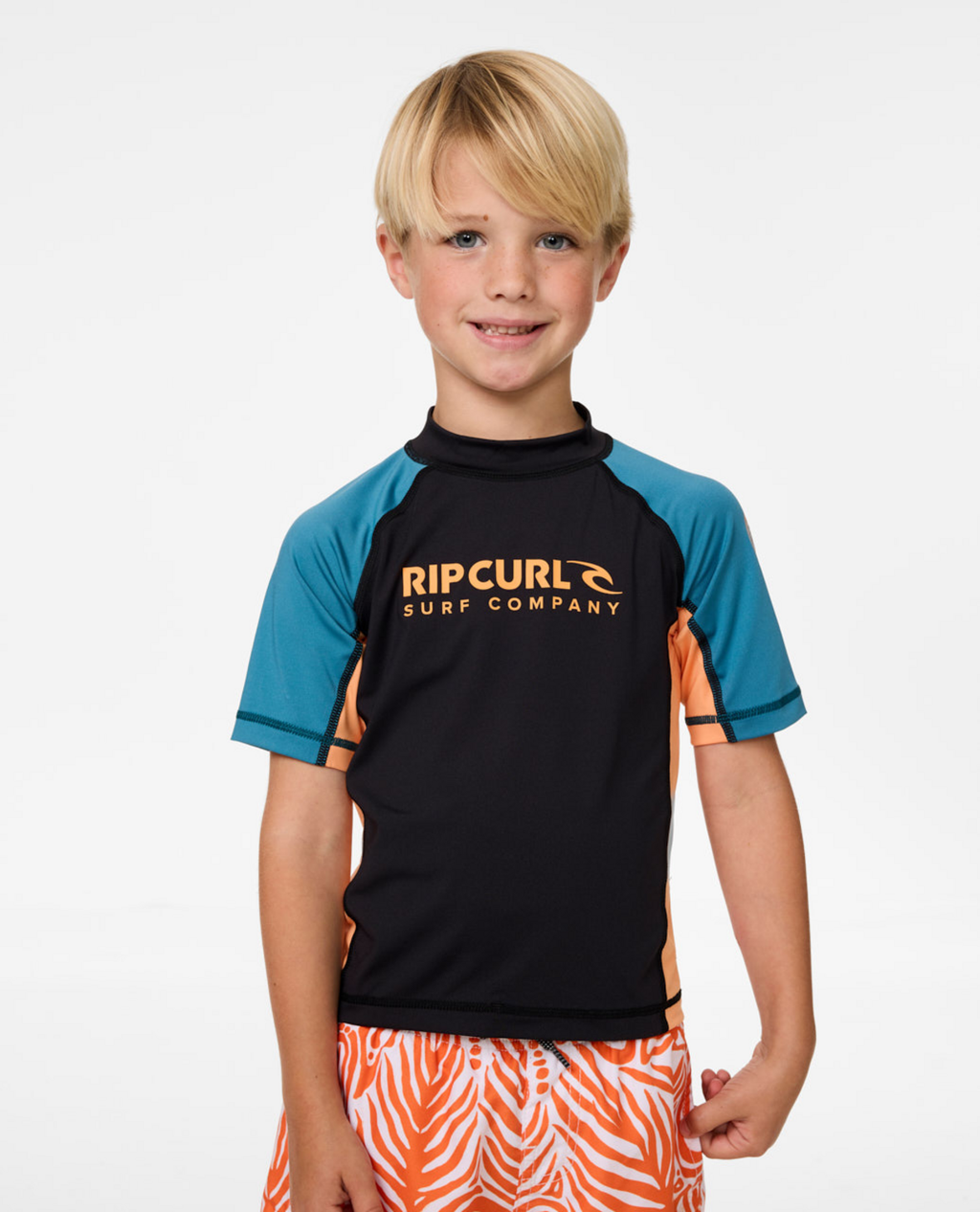 Rip Curl Shock Upf S/S-Boy in STORM BLUE
