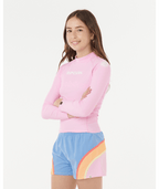 Rip Curl Classic Surf Ls Rash Vest-Girl in PINK
