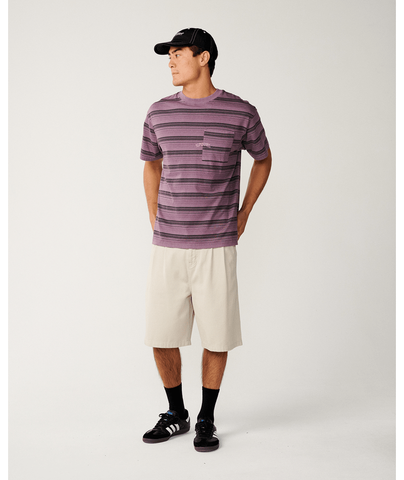Rip Curl Disorder Stripe Tee in DUSTY PURPLE