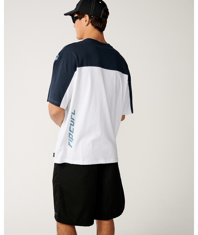 Rip Curl Archive Thrashed Panel Tee in WHITE
