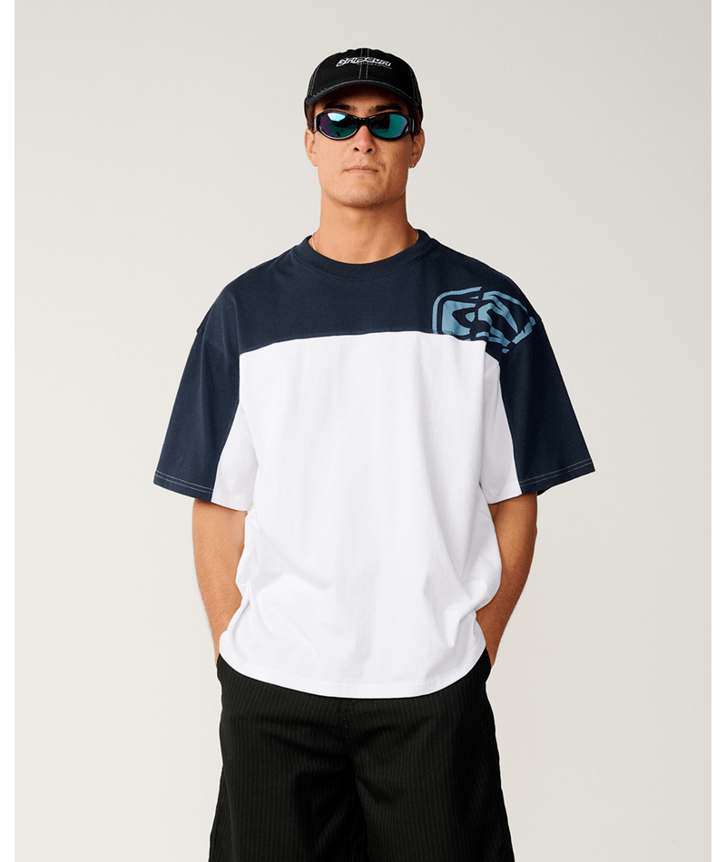 Rip Curl Archive Thrashed Panel Tee in WHITE