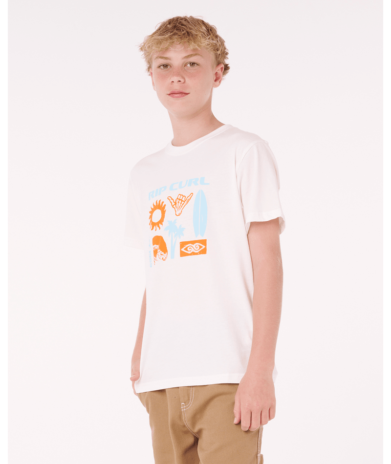 Rip Curl Island Paradiso Logo Tee -Boy in BONE