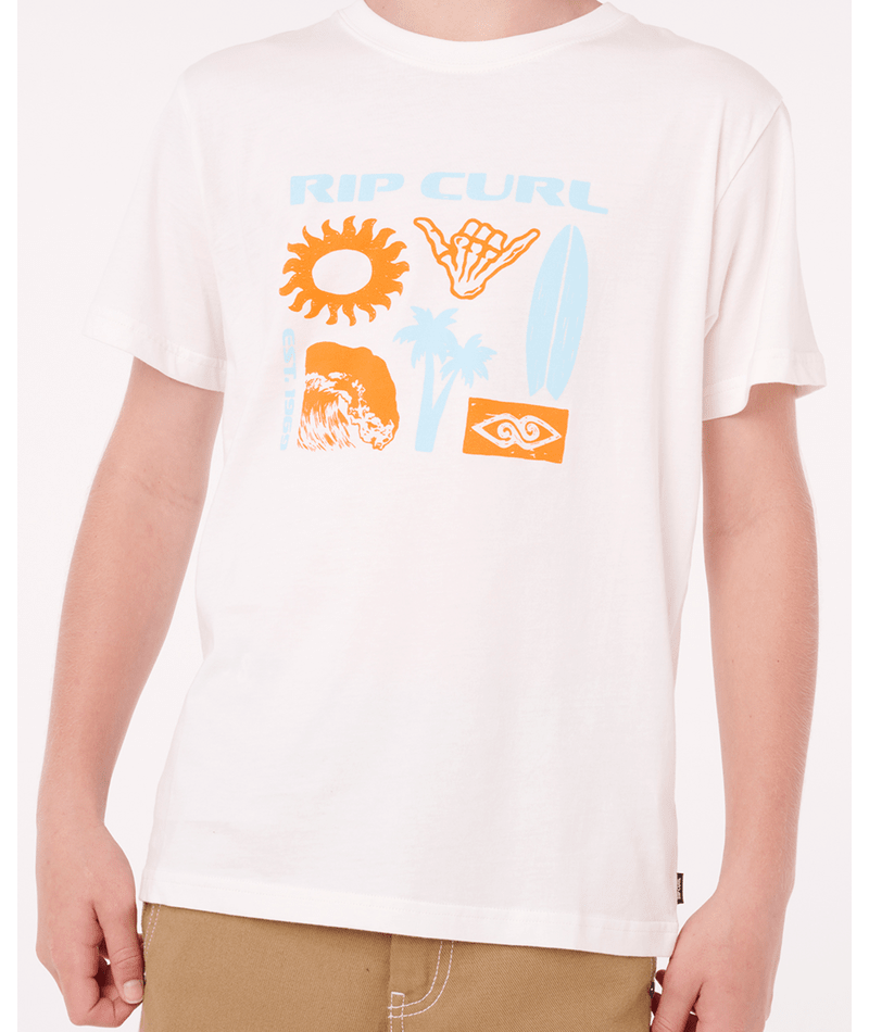 Rip Curl Island Paradiso Logo Tee -Boy in BONE