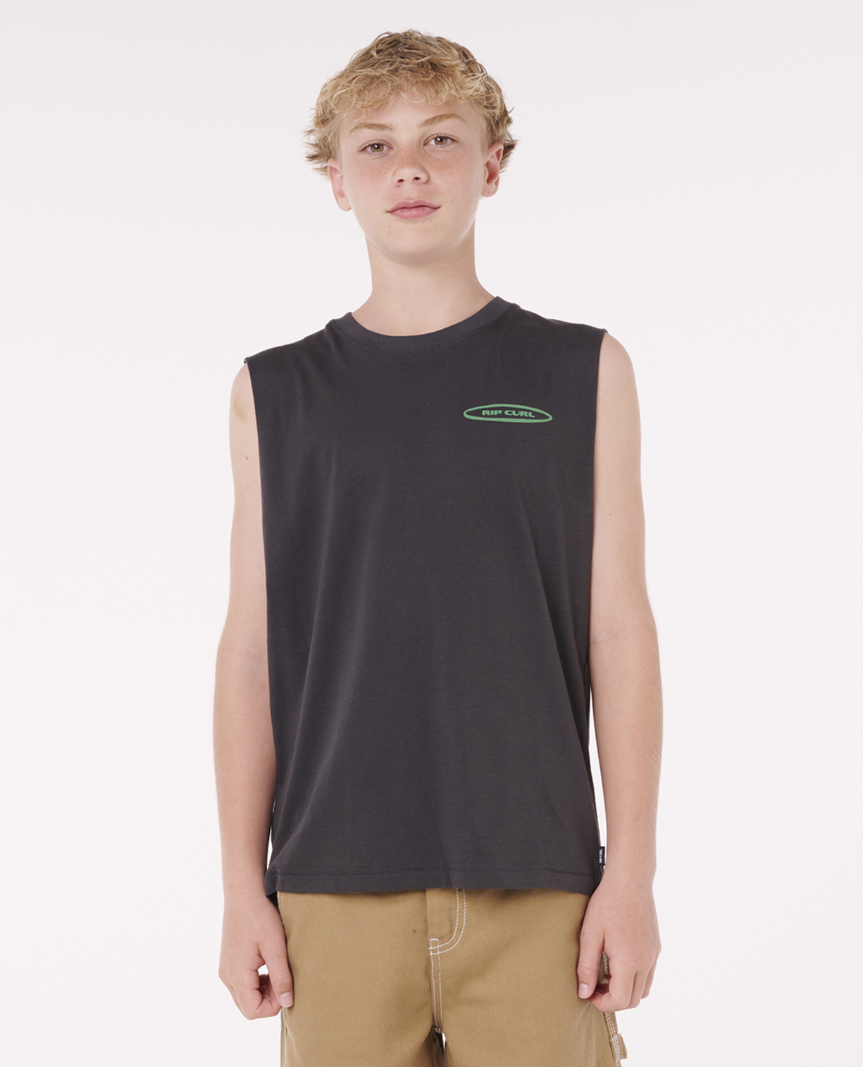 Rip Curl Island Paradiso Muscle -Boy in WASHED BLACK