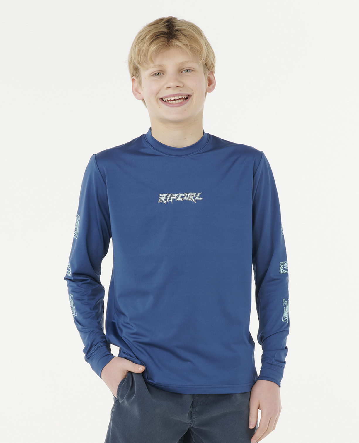 Rip Curl Tropic Daze Upf L/S-Boy in LIGHT NAVY