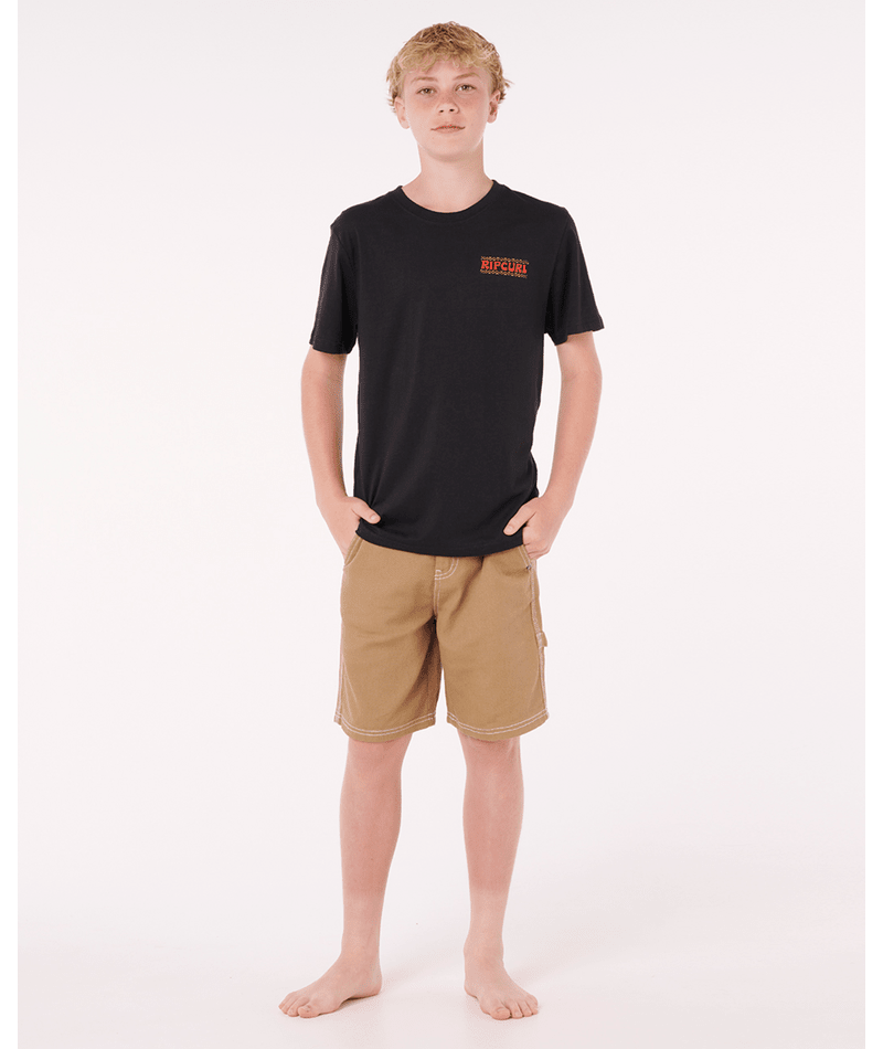 Rip Curl Shredding Tee-Boy in BLACK