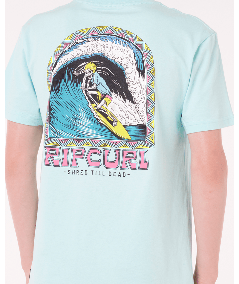 Rip Curl Shredding Tee-Boy in LIGHT AQUA
