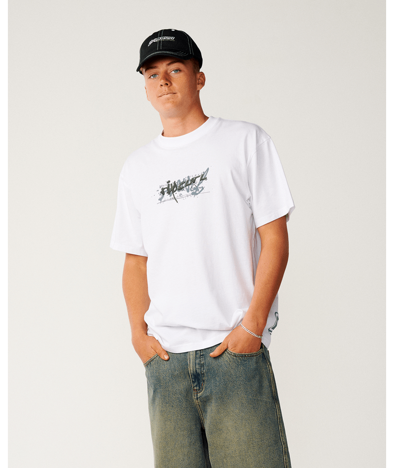 Rip Curl Archive Mashup Tee in WHITE