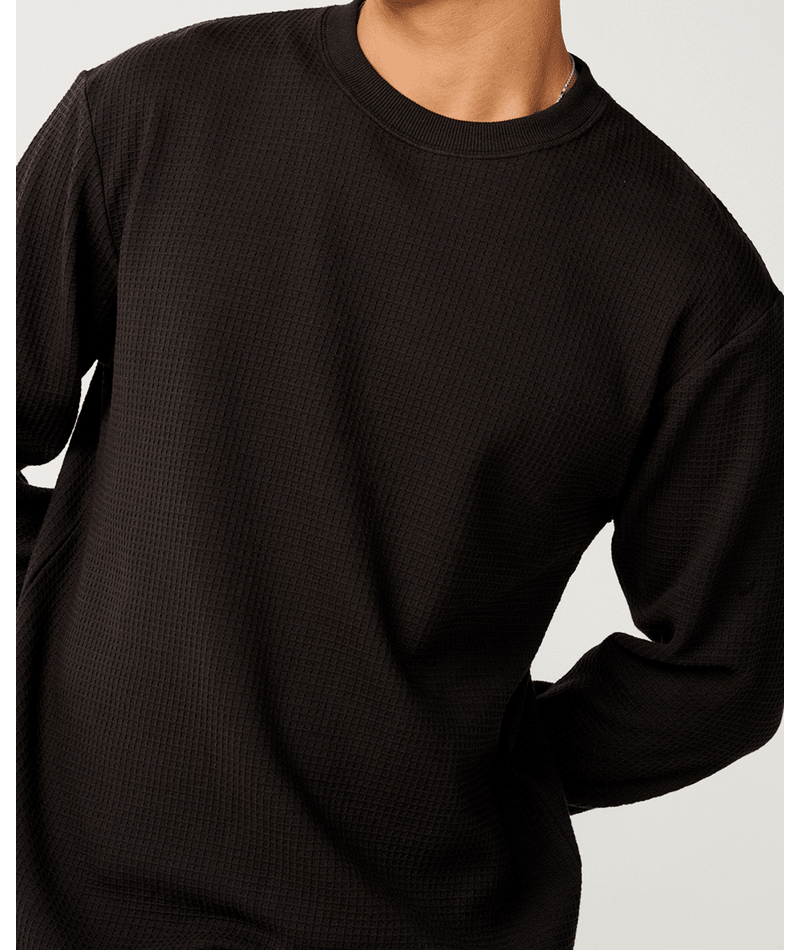 Rip Curl Premium Surf Waffle L/S  Tee in WASHED BLACK