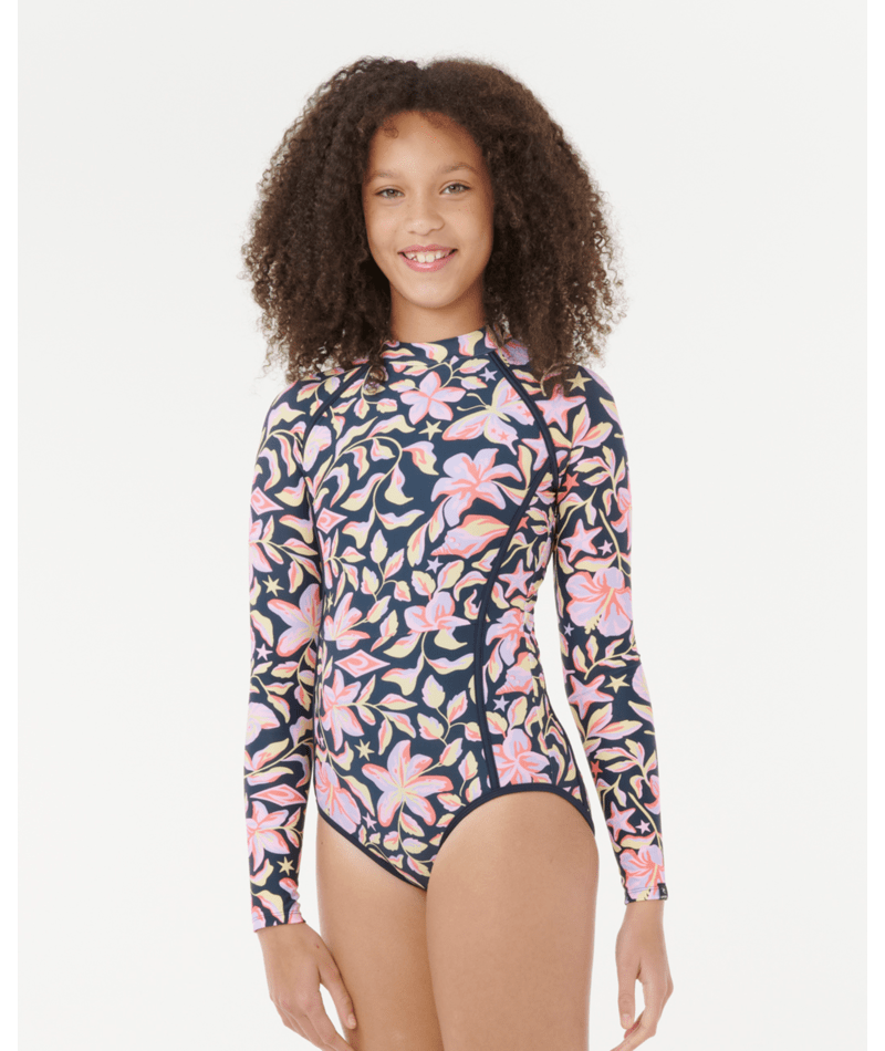 Rip Curl Sunset Skies Ls Surfsuit-Girl in NAVY