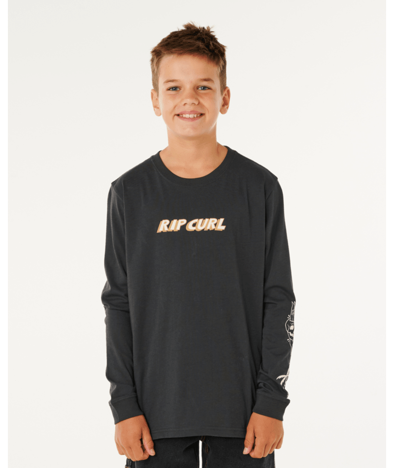 Rip Curl Eternal Shred Ls Tee-Boy in WASHED BLACK
