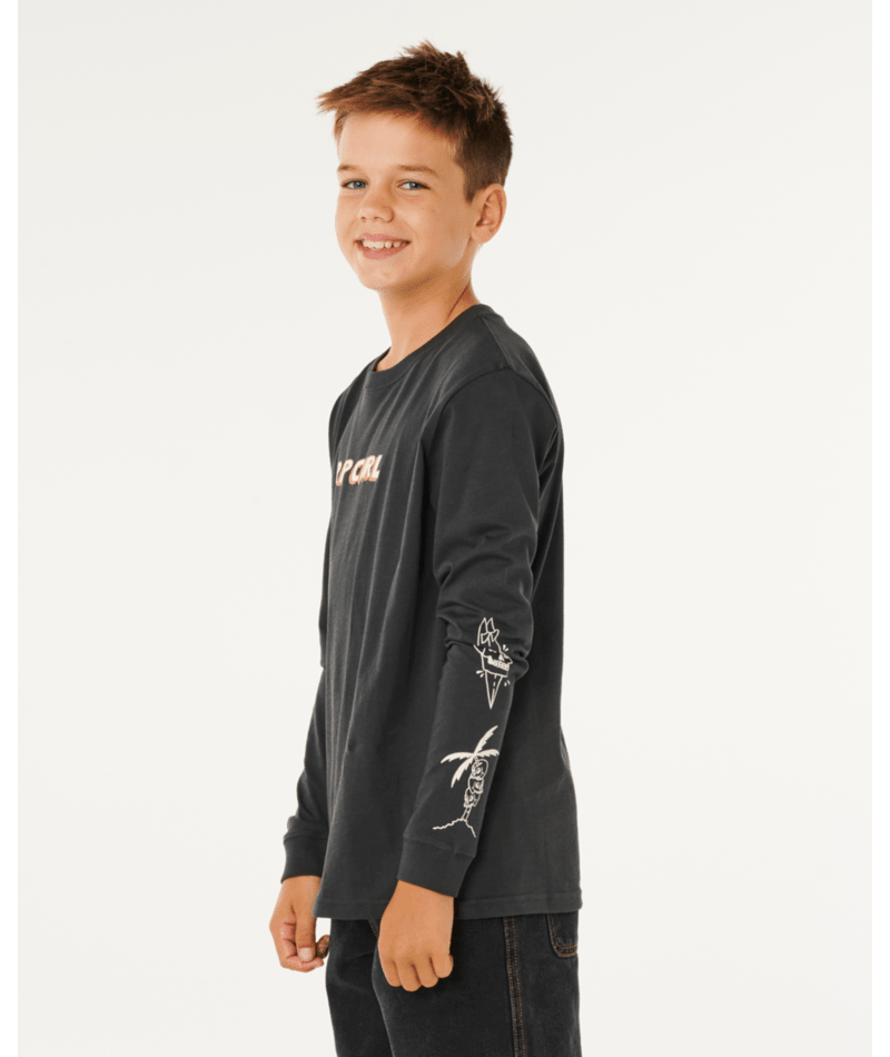 Rip Curl Eternal Shred Ls Tee-Boy in WASHED BLACK