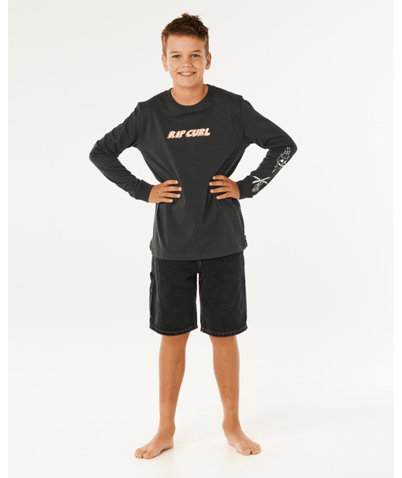 Rip Curl Eternal Shred Ls Tee-Boy in WASHED BLACK