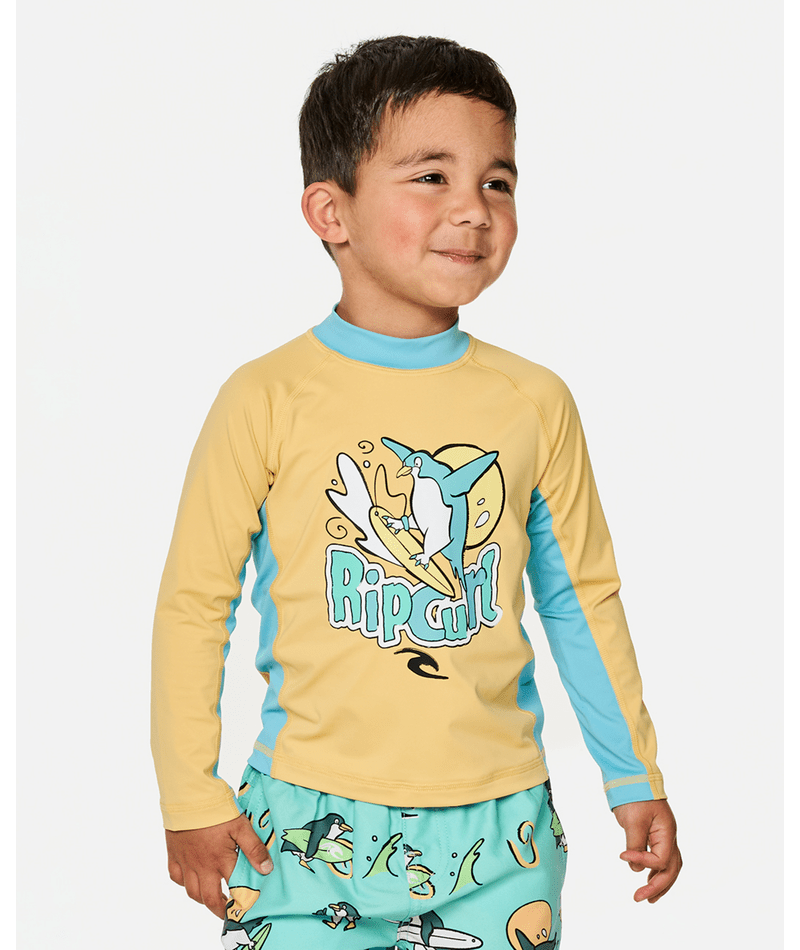 Rip Curl Paddle Out Art Upf L/S-Boy in Washed Yellow