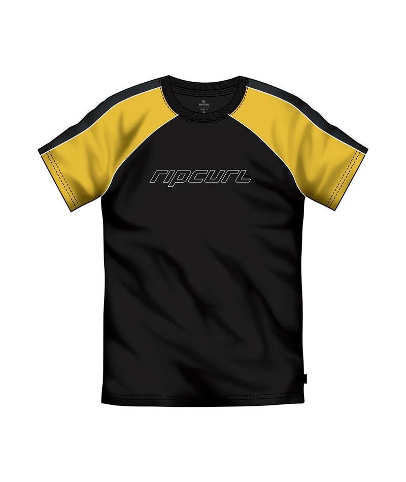 Rip Curl Panel Beater Tee-Boy in Royal Yellow