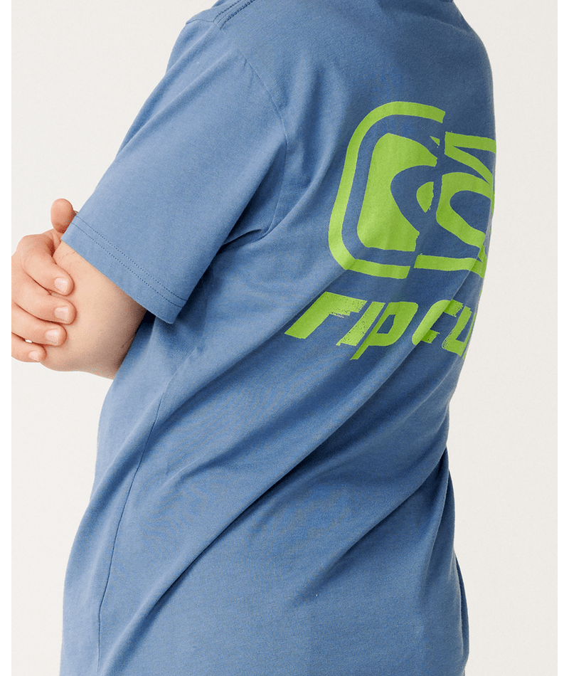 Rip Curl Archive Ripped Tee-Boy in BLUEFIN