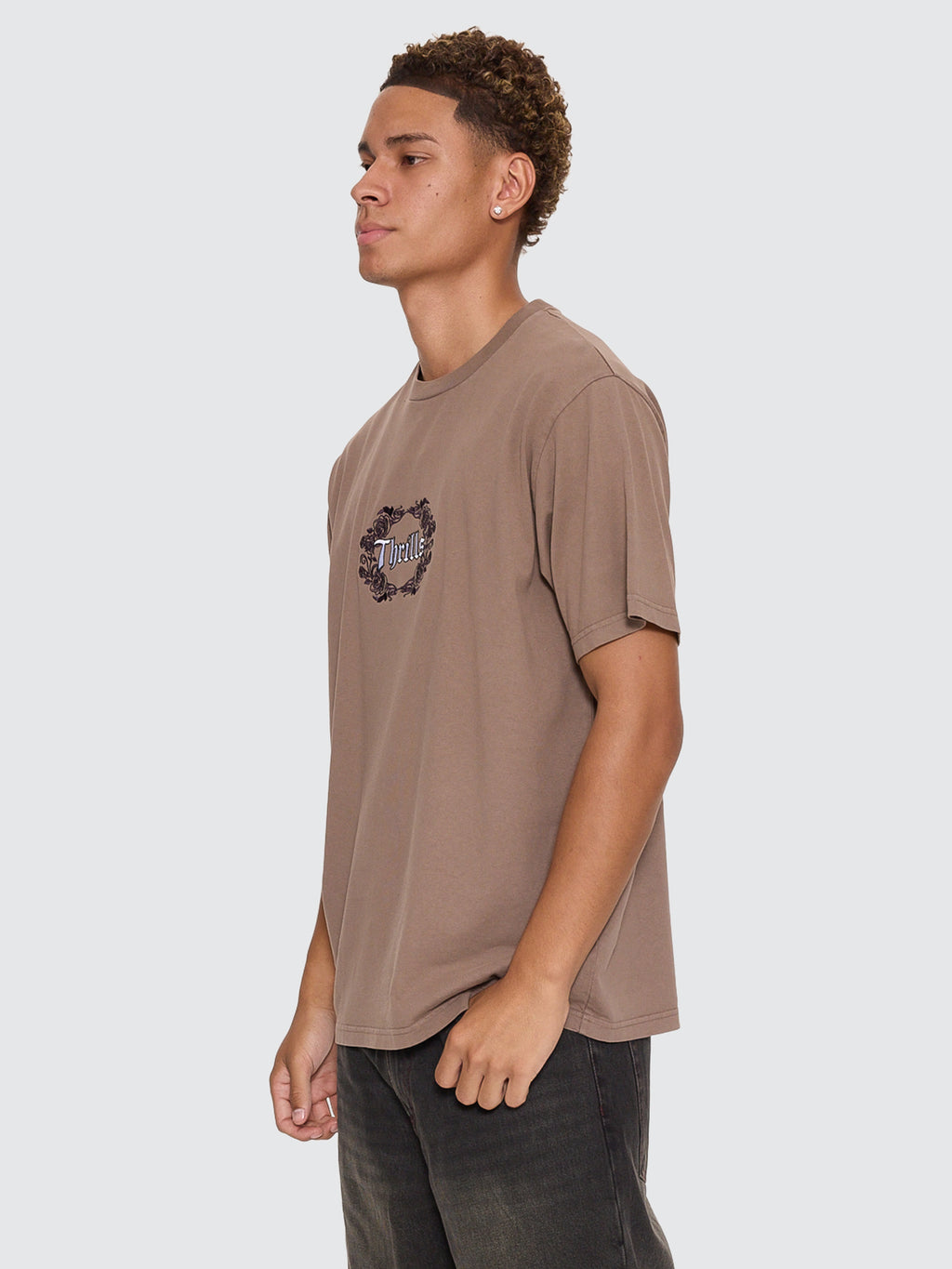 Thrills Co Wreath Of Desire Embro Merch Tee - Falcon in Falcon