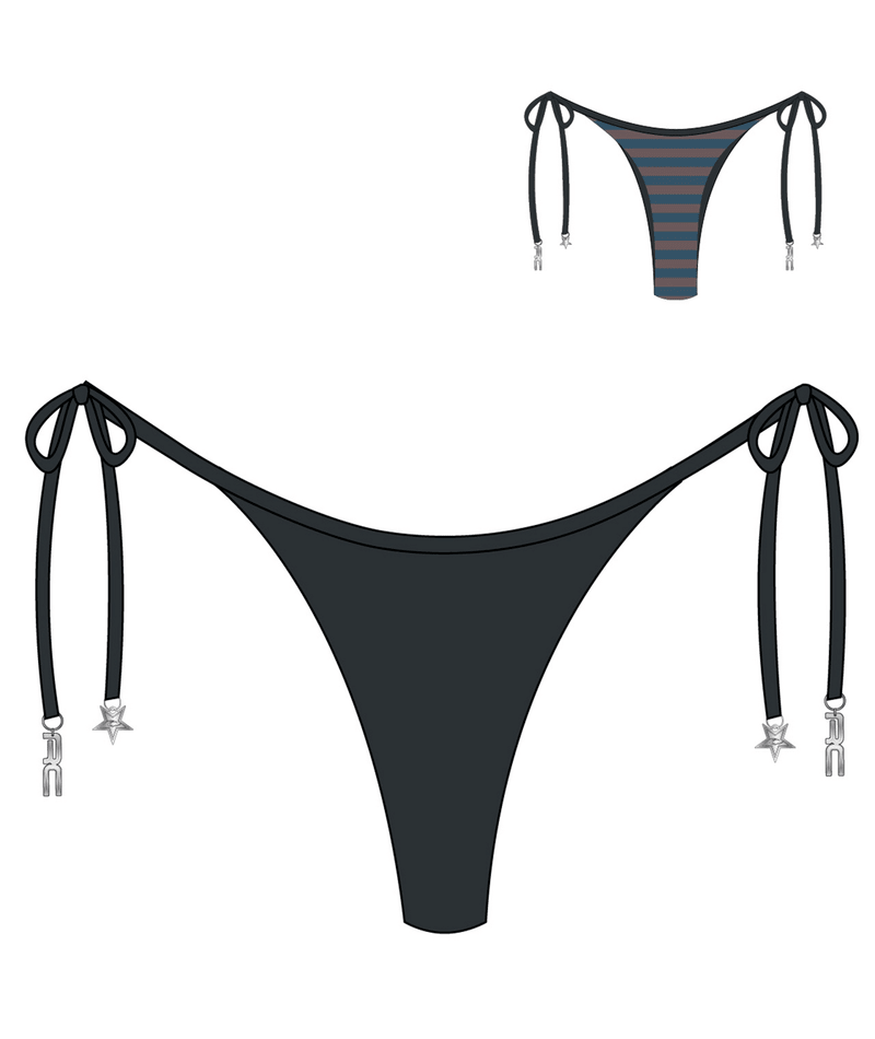 Rip Curl Archive Rota Tie Side Skimpy in Washed Black