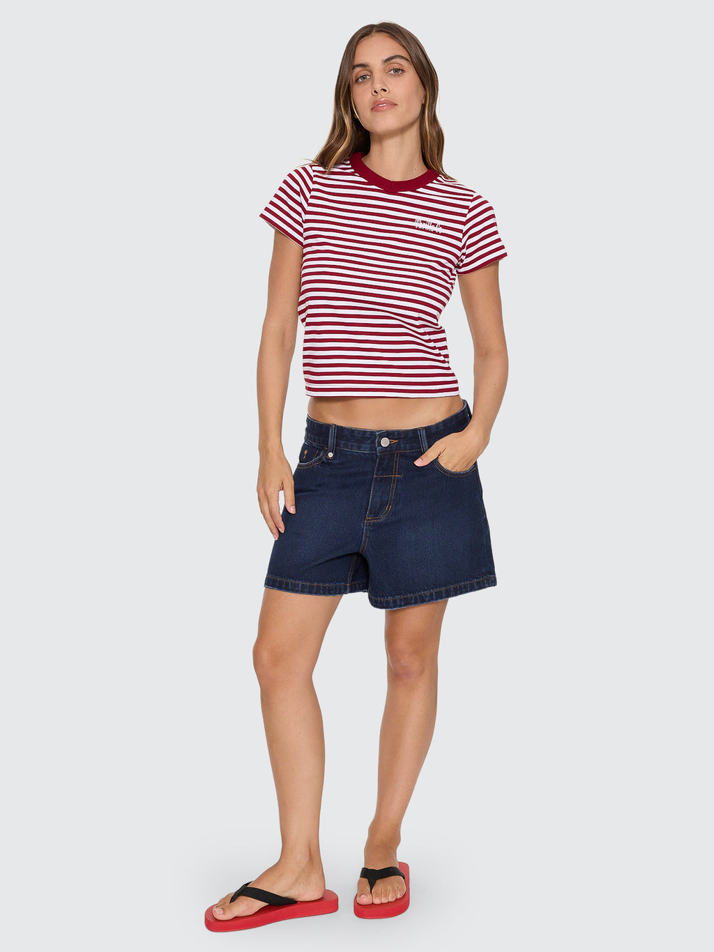 Thrills Co Primitive Stripe Boy Tee - Sour Cherry Stripe in Sour Cherry Stripe