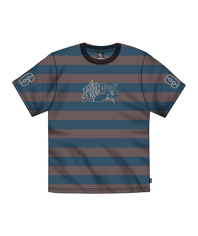Rip Curl Archive Rota Stripe Tee in Dusty Purple
