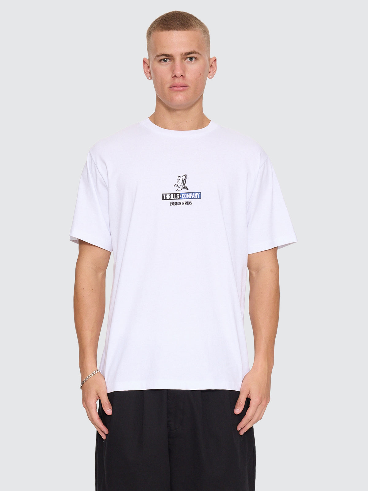Thrills Co Risen Merch Tee - White in White