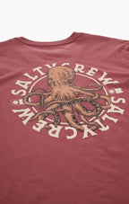 Globe Tentacles Premium Ss Tee in BURGUNDY
