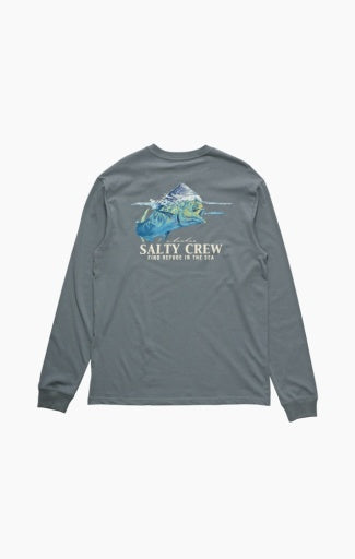 Salty Crew Mahi Surface Ls Tee in STORM