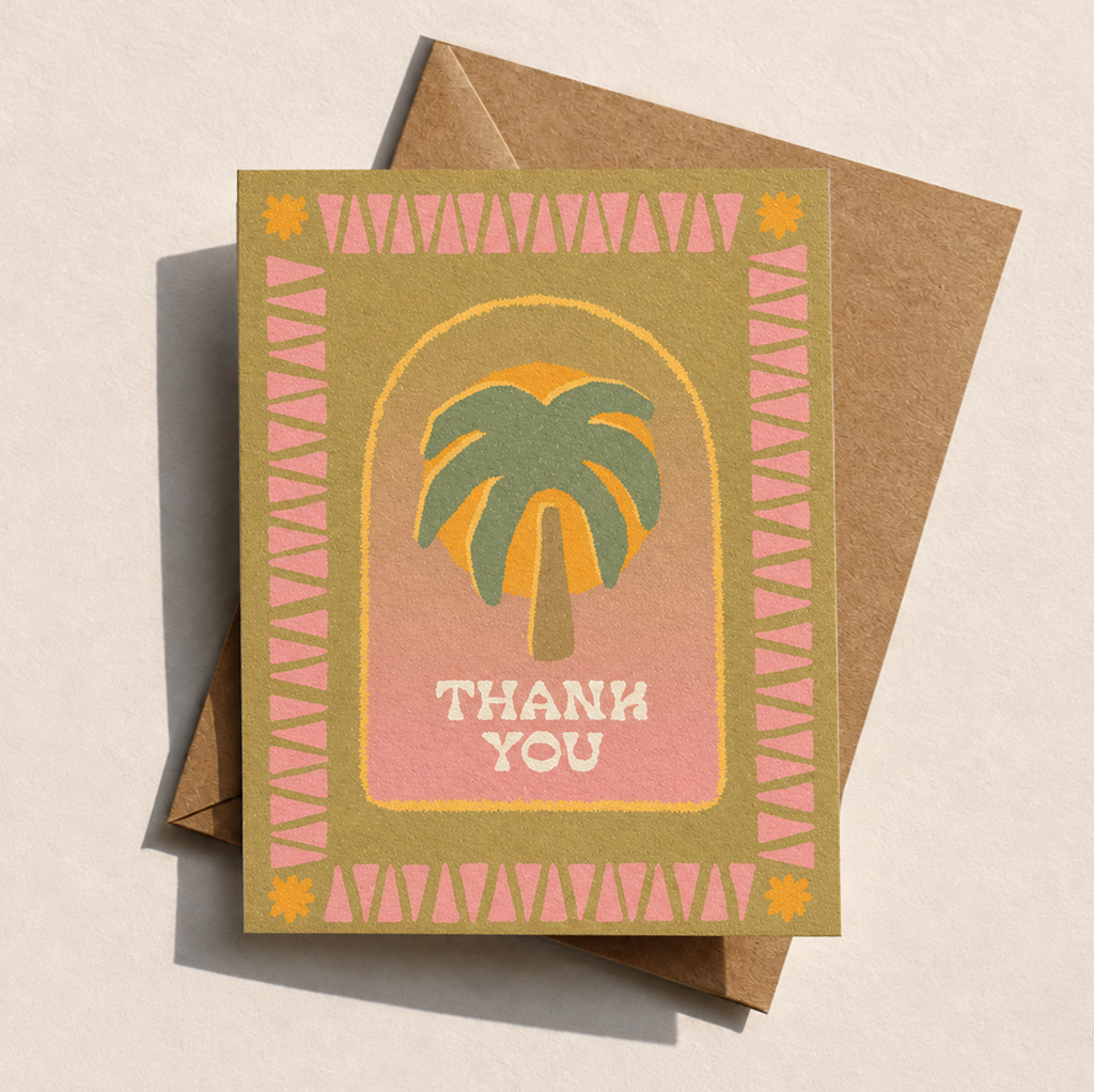 Thank you card | Coastal Thank You Card | Retro card