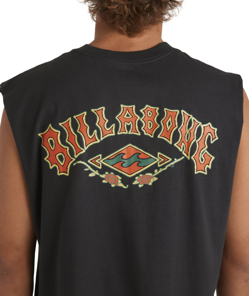 Billabong Heritage Arch Muscle in WASHED BLACK