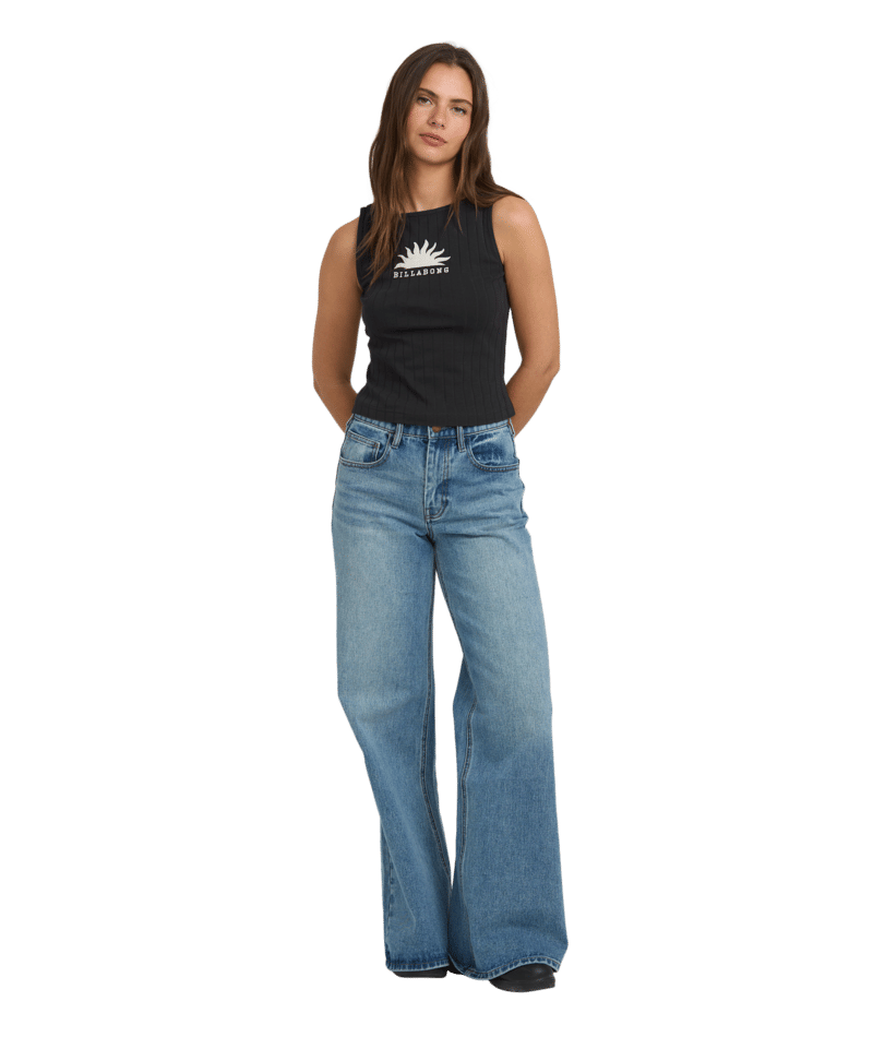 Billabong Rae Knit Tank in BLACK SANDS