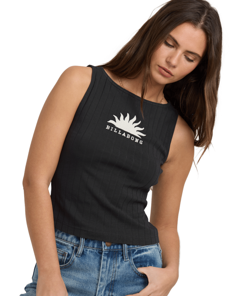Billabong Rae Knit Tank in BLACK SANDS