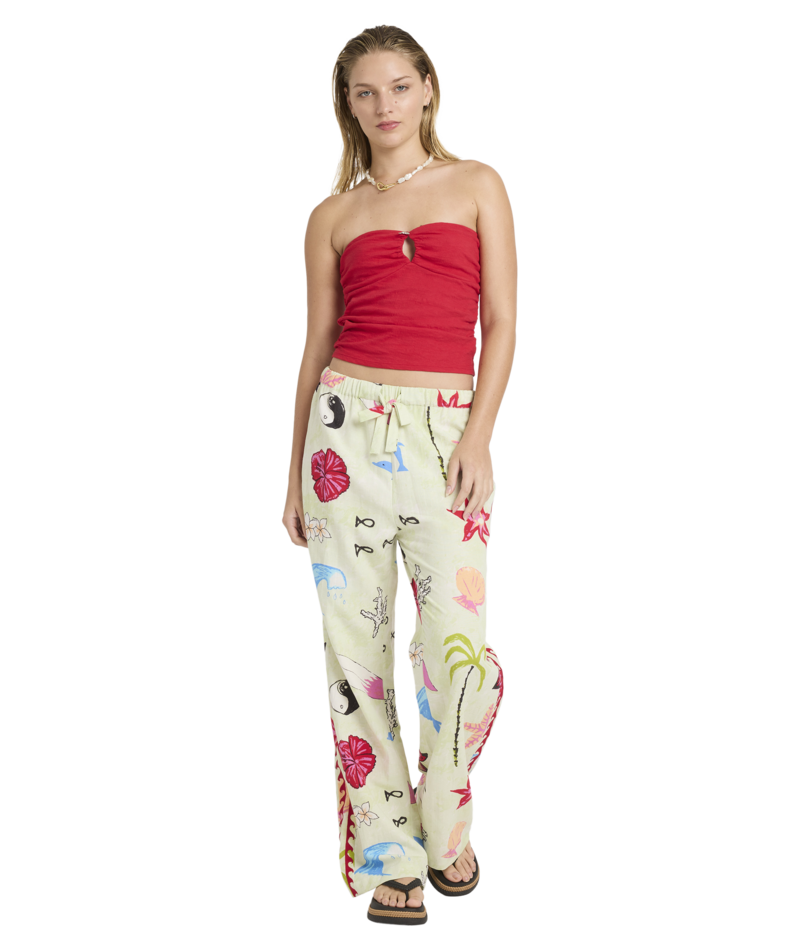 Billabong Lottie Hall Wvn Elst Pant in SUNNY LIME