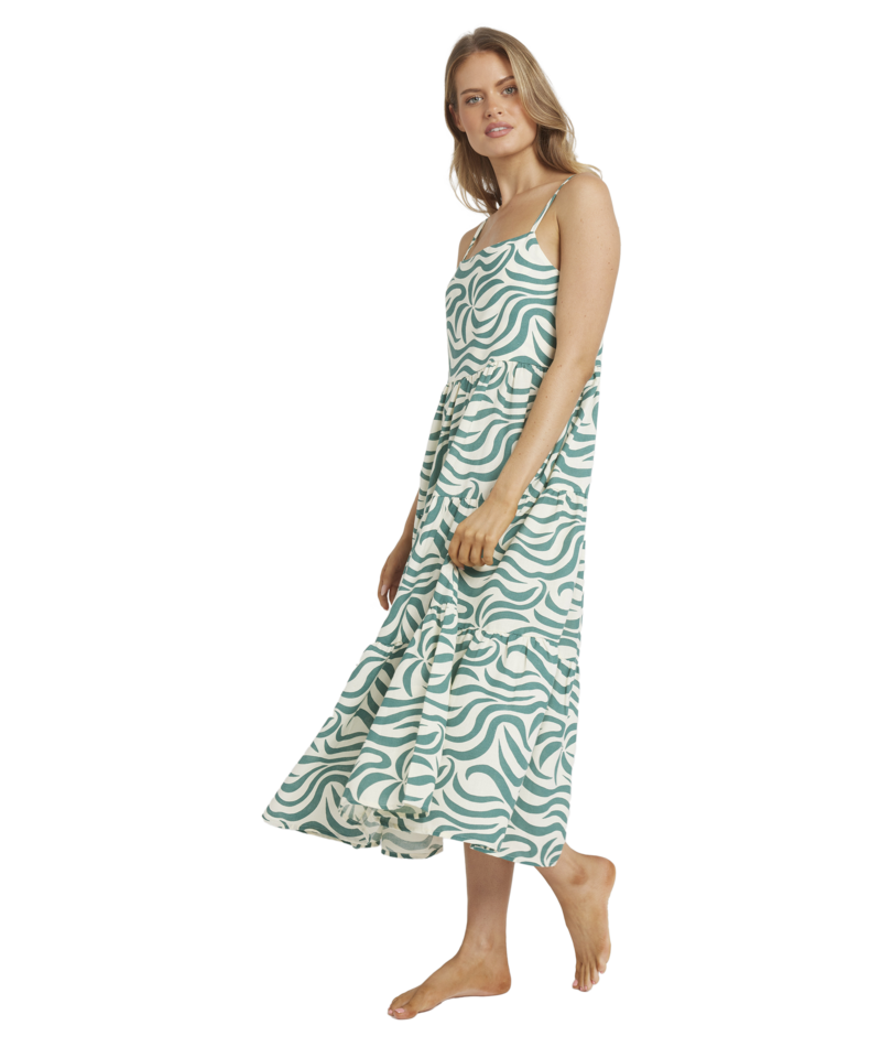 Billabong All The Waves Lost Love Dress in EVERGREEN