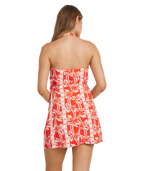 Billabong Row Of Palms Wrap Hltr Dress in RED ALOHA