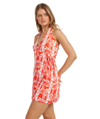 Billabong Row Of Palms Wrap Hltr Dress in RED ALOHA