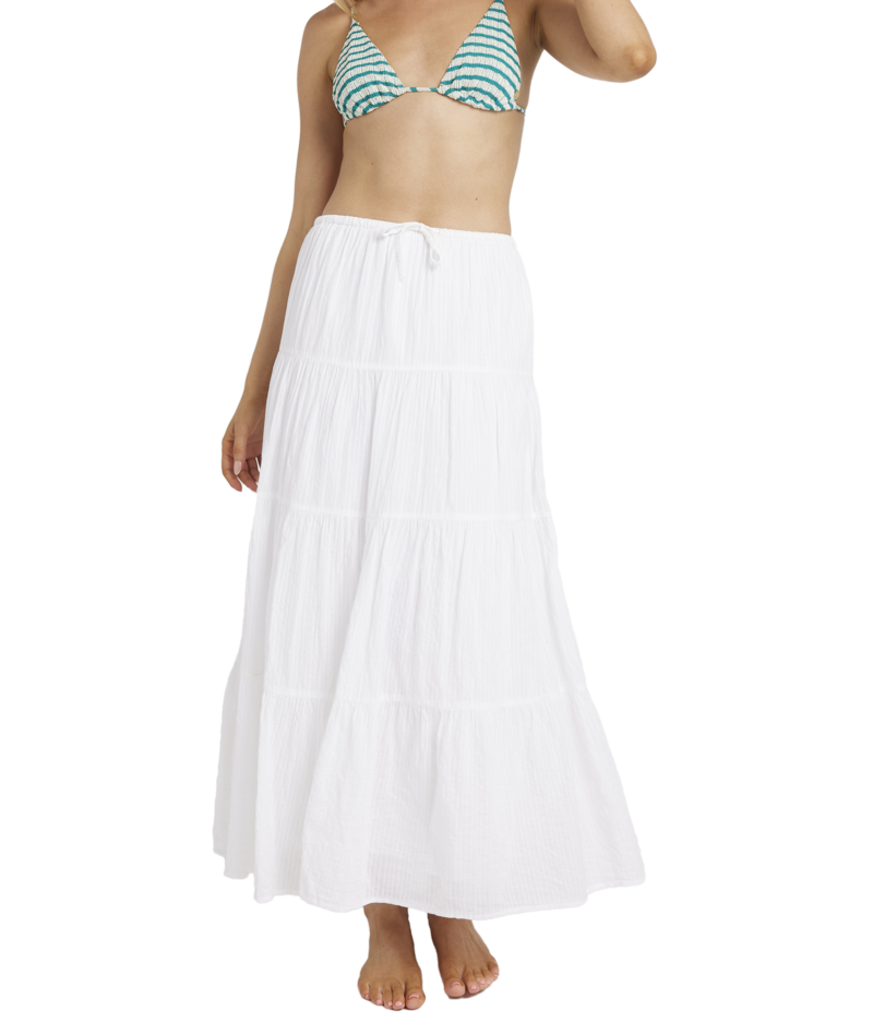 Billabong High Tides Maxi Skirt in WHITE