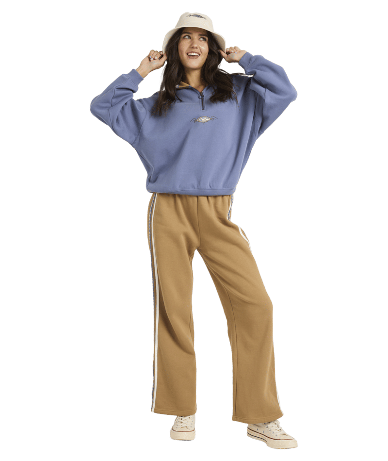 Billabong Wave Break Half Zip Crew in STONE BLUE