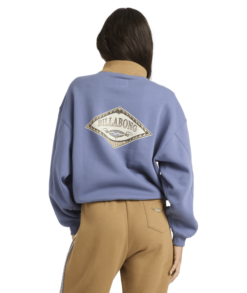 Billabong Wave Break Half Zip Crew in STONE BLUE
