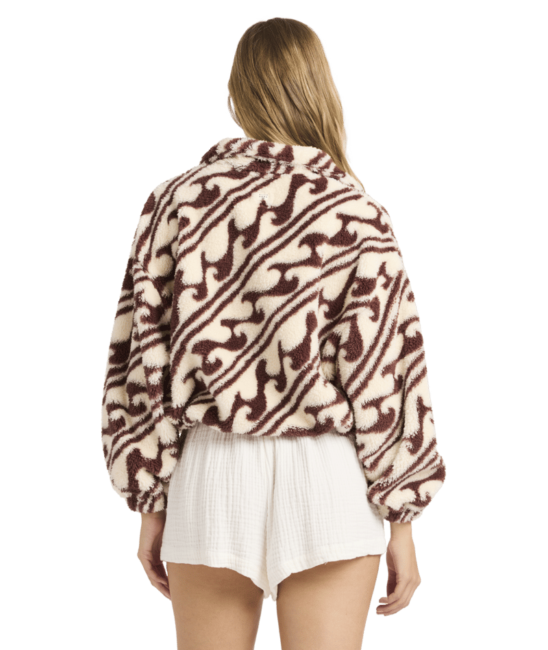Billabong Dark Wave Half Zip Crew in TEAK