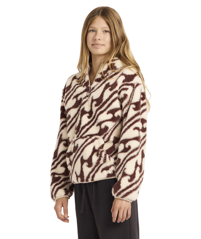 Billabong Dark Wave Half Zip Hoodie in TEAK