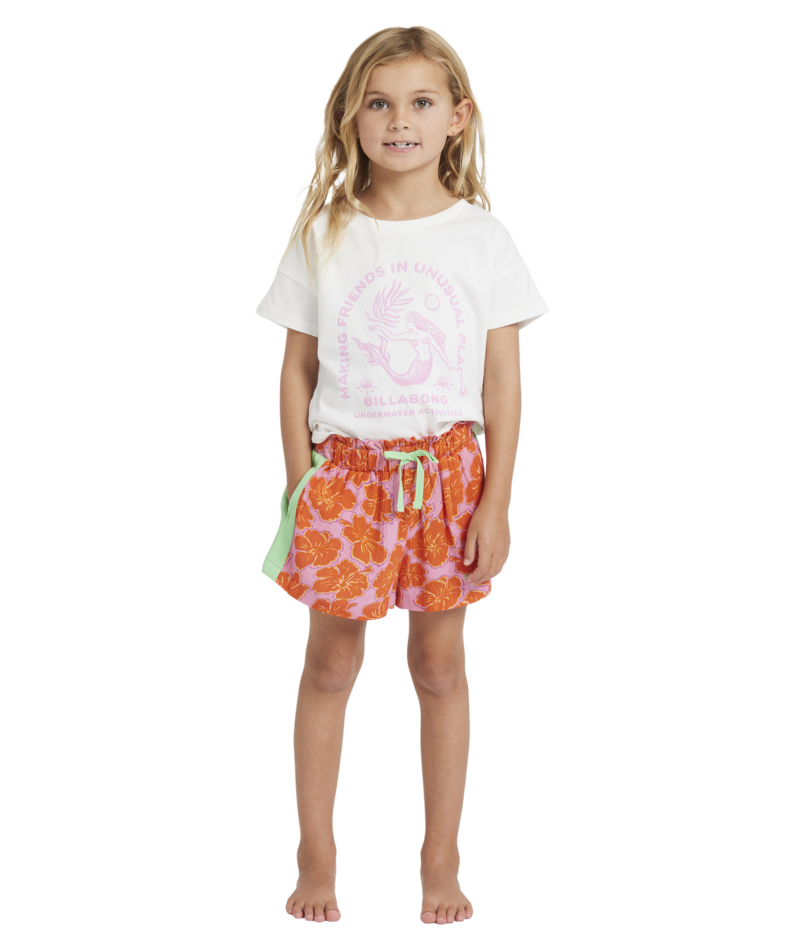 Billabong Happy Hibiscus Olly Shorts in PARTY PINK