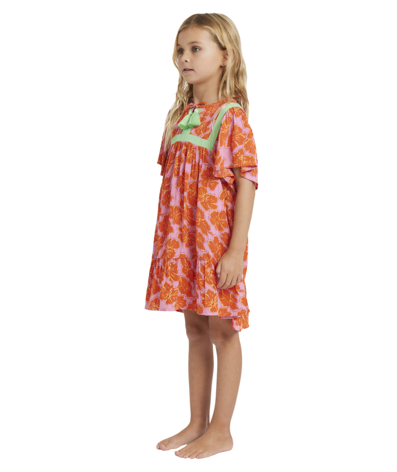 Billabong Happy Hibiscus Dress in PARTY PINK